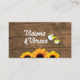 Rustikales Holz- und Sonnenblumen-Maker-Logo Visitenkarte