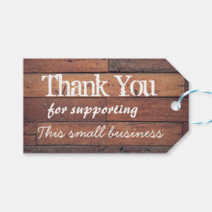 Rustikales Holz Vielen Dank Business Personalisier Geschenkanhänger