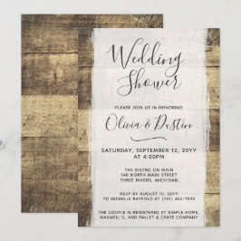 Rustikales Holz Vintag Stall Polterabend Einladung