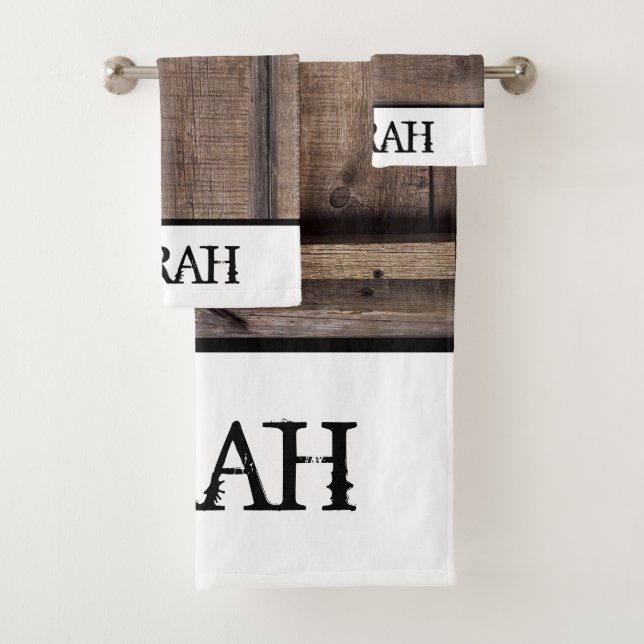Rustikales Holz Weißer Bauernhof Stall gestört Badhandtuch Set (Insitu)