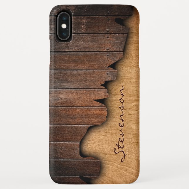 Rustikales Holz zersplitterter hölzerner Blick - Case-Mate iPhone Hülle (Rückseite)