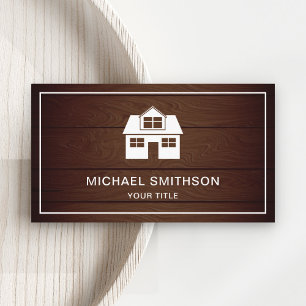 Rustikales Holz Zuhause Icon Real Anwesen Agent Visitenkarte