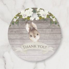 Rustikales Holzbabybunny vielen Dank Geschenkanhänger