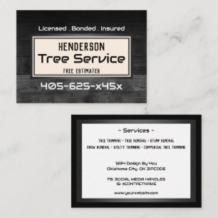 Rustikales Holzbaumtrimmen Visitenkarte