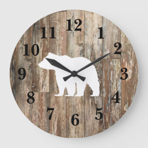 Rustikales Holzdekor Große Wanduhr