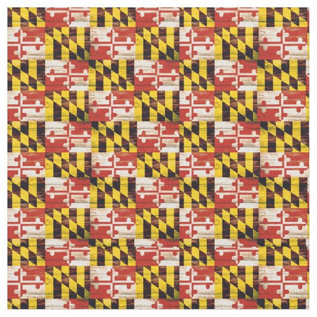 Rustikales hölzernes Maryland-Flaggengewebeyard Stoff (Nahaufnahme)