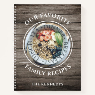 Rustikales Holzfamilienfavoriten Rezepte Kochbuch Notizbuch