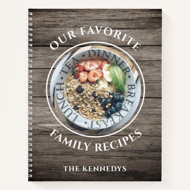 Rustikales Holzfamilienfavoriten Rezepte Kochbuch  Notizbuch (Vorderseite)