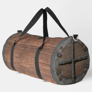 Rustikales Holzfass Duffle Bag