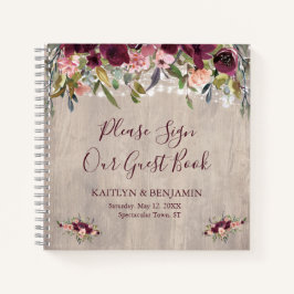 Rustikales Holzflorenleuchten Hochzeitshaus Notizbuch