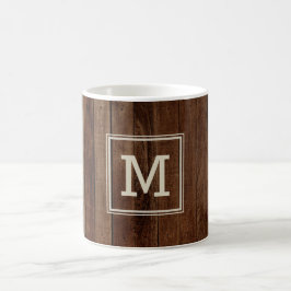 Rustikales Holzhaus Mit Monogramm Kaffeetasse