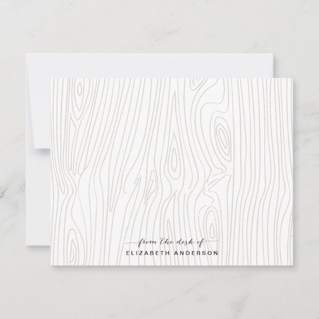 Rustikales Holzkorn Personalisiert Stationery Mitteilungskarte (Vorderseite)