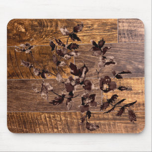 Rustikales Holzkorn, Rose Mousepad