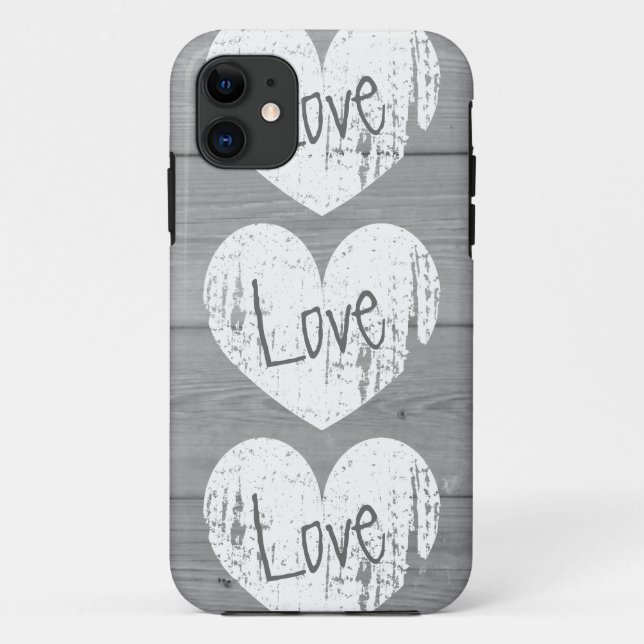 Rustikales Holzkorn Telefongehäuse | Monogramm ver Case-Mate iPhone Hülle (Rückseite)