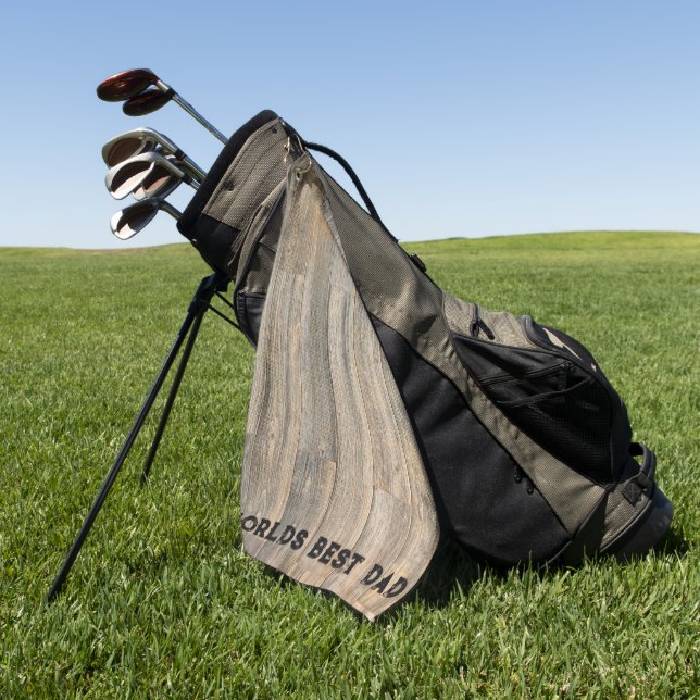 Rustikales Holzkorn, Weltbester Vater Golfhandtuch (Gras)