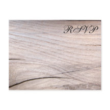 Rustikales Holzkörndesign Hochzeit RSVP Postkarte