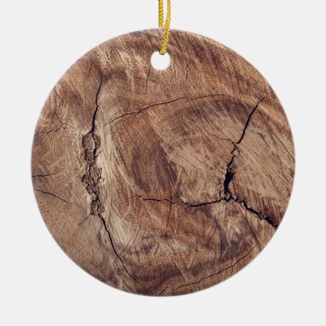 Rustikales Holzkörndesign Keramik Ornament (Vorne)