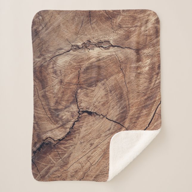Rustikales Holzkörndesign Sherpadecke (Vorderseite)