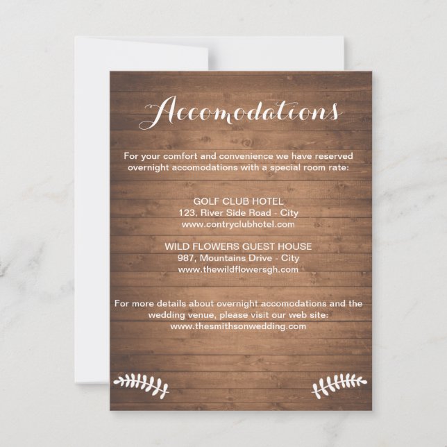 Rustikales Holzkorngehäuse Einladung zur Hochzeit (Vorderseite)
