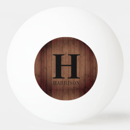 Rustikales Holzmonogramm Tischtennisball