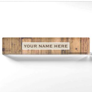 Rustikales Holzschild mit Namen aus Barnwood & Kra Namensplakette