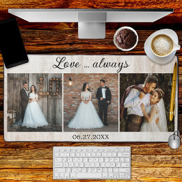 Rustikales Holzschnitzel Schreibtischunterlage