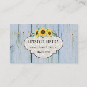Rustikales Holzschnitzel Shabby Grunge Sonnenblume Visitenkarte