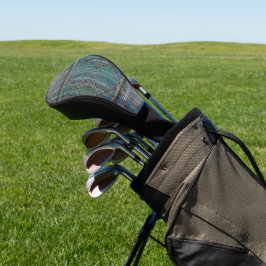 Rustikales Holztor und Bügeleisen in blau, persona Golf Headcover