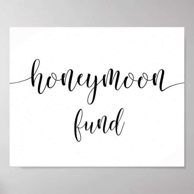 Rustikales Honeymoon Fund Sign Poster (Vorne)