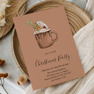 Rustikales Hot Cocoa Weihnachtsgebäck Party Einladung