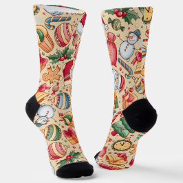 Rustikales hübsches Retro Gingerbread Ornament Bei Socken