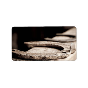 Rustikales Hufeisen Adressaufkleber