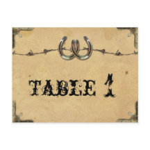 Rustikales Hufeisen Barbed Tischnummer