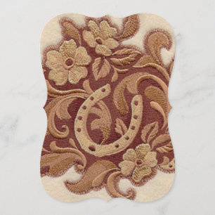 Rustikales Hufeisen Western Einladung