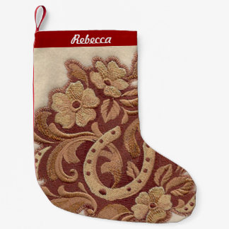 rustikales Hufeisencowgirl-Westernland mit Blumen Kleiner Weihnachtsstrumpf