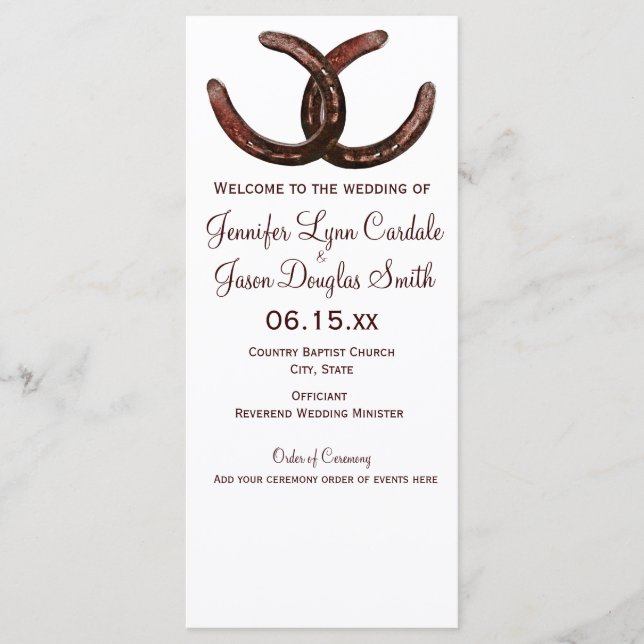 Rustikales Hufeisenprogramm Programm (Vorderseite)