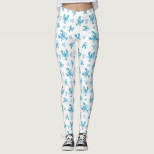 Rustikales Hummer-Maritim-Blockdruckmuster Leggings