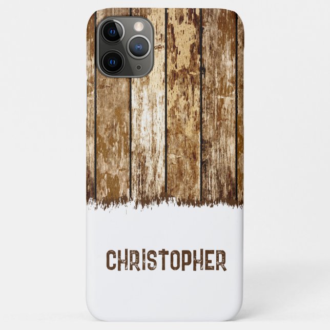Rustikales Imitat Holz, braun und weiß Case-Mate iPhone Hülle (Rückseite)