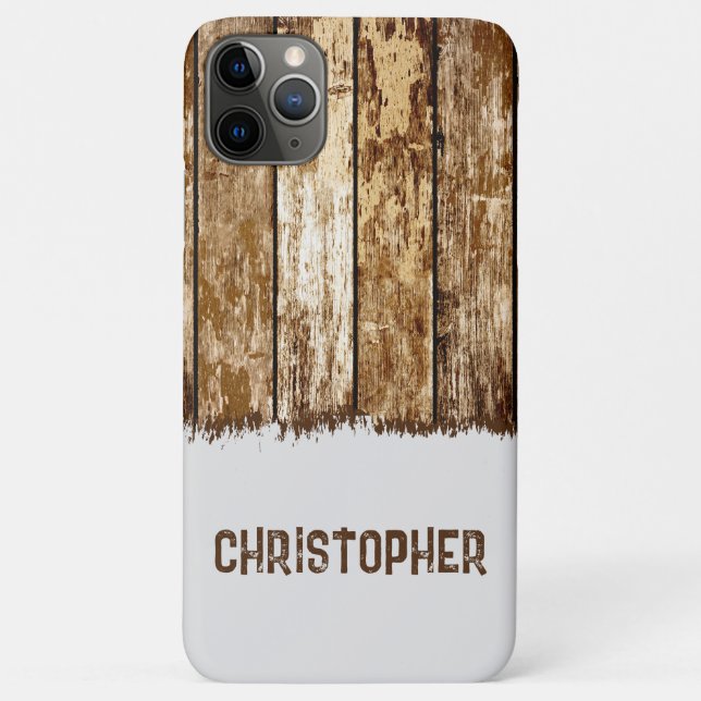 Rustikales Imitat Holz verleiht braun und grau Case-Mate iPhone Hülle (Rückseite)