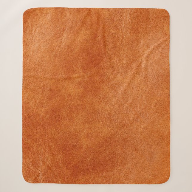 Rustikales Ingwer glattes Naturleder Sherpadecke (Vorderseite)