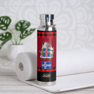 Rustikales Island Vakuumisoliert, Isländische Flag Trinkflasche