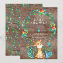 Rustikales Jungle Giraffe Boy Baby Dusche