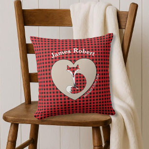 Rustikales Kariert Fox Custom Baby Pillow Kissen
