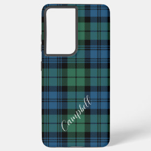 Rustikales Kariertes Skript Campbell Tartan Custom Samsung Galaxy Hülle