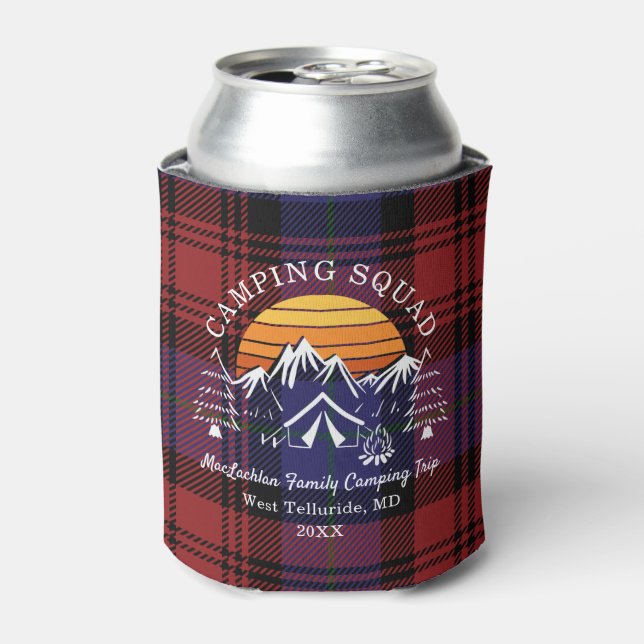 Rustikales Kariertes Tartan Camping Squad Dosenkühler (Kanne Vorderseite)