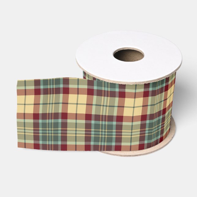 Rustikales kariertes Tartanmuster Ripsband (Spule)