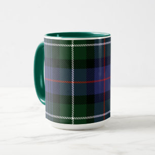 Rustikales Karo lila und grün Tartan Tasse