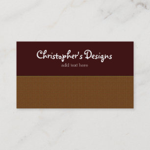 Rustikales Karo mit Schokoladenbraun Visitenkarte