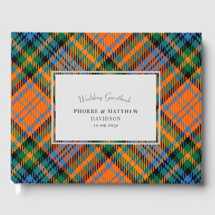 Rustikales Karomuster Murray Orange Grün Tartan Gästebuch