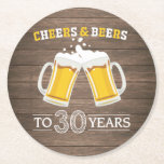 Rustikales Käse und Bier bis 30 Jahre Runder Pappuntersetzer<br><div class="desc">Rustikales Käse und Bier bis 30 Jahre Untersetzer</div>
